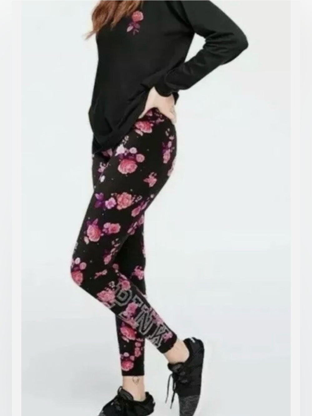 Vs. PINK floral bling leggings-small NWOT